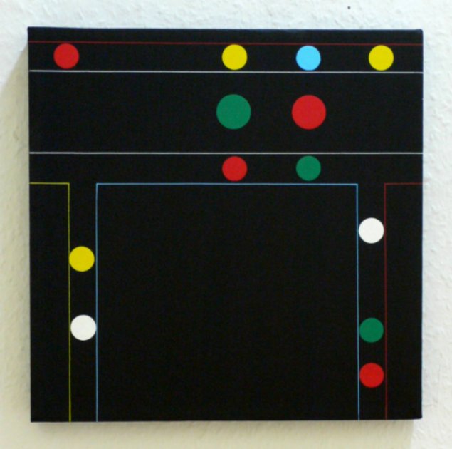 Rita Ernst: Puntino Uno, 2004, Acryl auf Leinwand, 30x30 cm